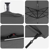 Cantilever Banana Parasol Antraciet 249 x 249 x 250 cm - thumbnail