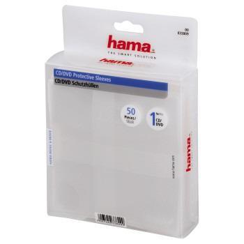 Hama cd/dvd hoesjes 50 pak transparant