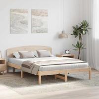 Bedframe met hoofdeinde Bruin 140 x 200 cm Massief grenenhout - thumbnail