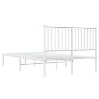Bedframe met hoofdbord metaal wit 120x190 cm - thumbnail