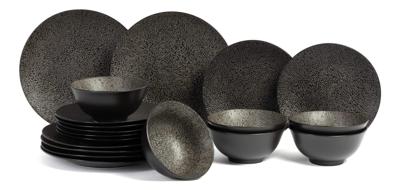 Cosy & Trendy Serviesset Candy Black - 18-delig / 6 personen - 6 dinerborden, 6 ontbijtborden en 6 kommen Cosy & Trendy Serviesset Candy Black - 18-delig / 6 personen - 6 dinerborden, 6 ontbijtborden en 6 kommen