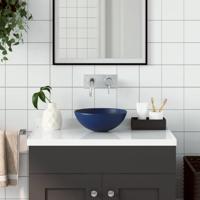 VidaXL Wastafel rond keramiek donkerblauw - thumbnail