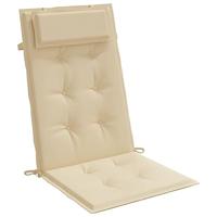 VidaXL Stoelkussens 4 st hoge rug oxford stof beige - thumbnail