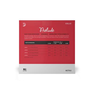 D&apos;Addario J1010 1/2M Prelude Cello String Set,1/2 Scale,Medium Tension Cellosnaren