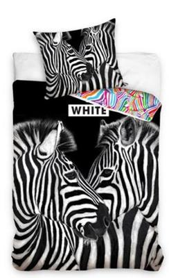 Dreamee dekbedovertrek Zebra 140 x 200 cm - 70 x 80 cm - Katoen Dreamee dekbedovertrek Zebra 140 x 200 cm - 70 x 80 cm - Katoen