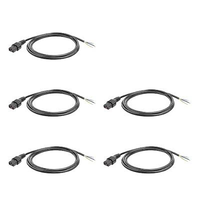 ACT AK5329 Netsnoer C13 IEC-Lock/Open Einde | Zwart | 2 meter | PC1025 | 5-Pack
