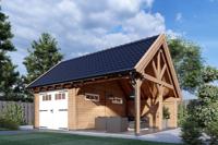 Trendhout Kapschuur de Hofstee XXL 785x595 cm- Kapschuurdak- Onbehandeld lariks Douglas hout- Trendhout - thumbnail