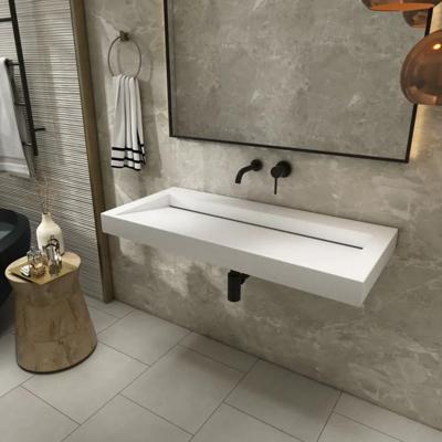 Wastafel BWS Hoya 100x45.5 cm Zonder Kraangat Mat Wit