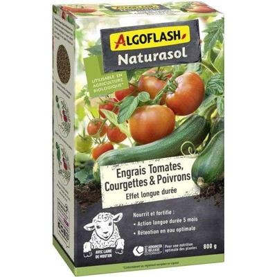 Meststof voor de moestuin - ALGOFLASH NATURASOL - Tomaten, courgettes, paprika's - Langdurige werking - 800 g - UAB