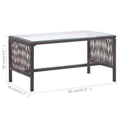 4-delige Loungeset met kussens poly rattan bruin 4-delige Loungeset met kussens poly rattan bruin