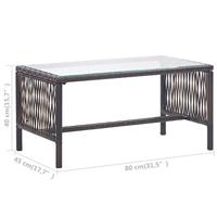 4-delige Loungeset met kussens poly rattan bruin - thumbnail