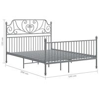 Bedframe zonder matras metaal grijs 140x200 cm - thumbnail