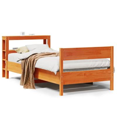 Bedframe zonder matras massief grenenhout wasbruin 75x190 cm Bedframe zonder matras massief grenenhout wasbruin 75x190 cm