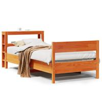 Bedframe zonder matras massief grenenhout wasbruin 75x190 cm - thumbnail