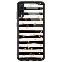 Samsung Galaxy A50 glazen hardcase - Hart streepjes - thumbnail