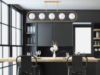 Hanglamp JAW 5 lampen goud - thumbnail