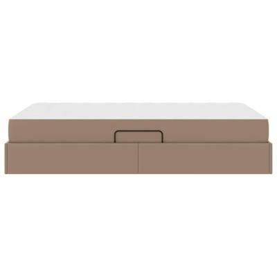 Opbergbed met matras Cappuccino 120 x 200 cm Nep Leer