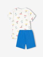 Korte pyjama met surfermotieven voor kinderen PETIT BATEAU wit - thumbnail