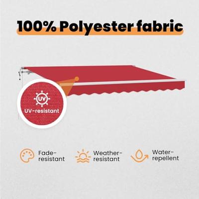 VidaXL Inklapbaar zonnescherm rood 350 x 200 cm stof VidaXL Inklapbaar zonnescherm rood 350 x 200 cm stof