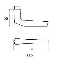 AMI Deurkruk duim 354 - alu/zwart - thumbnail