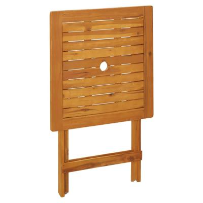3-delige Bistroset bladpatroon stof en massief hout - thumbnail