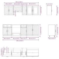 8-delige Keukenkastenset Lucca bewerkt hout betongrijs - thumbnail