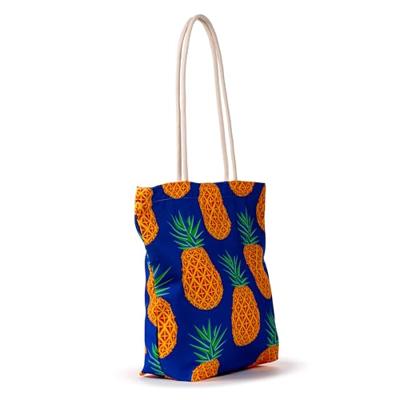 Pineapple Print Canvas Strandtas