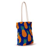 Pineapple Print Canvas Strandtas - thumbnail