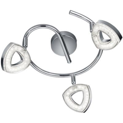 LED Plafondspot 12W 3000K Warm Wit. 3-Lichts. Rond. Mat Chroom. Aluminium