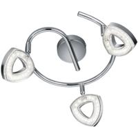 LED Plafondspot 12W 3000K Warm Wit. 3-Lichts. Rond. Mat Chroom. Aluminium - thumbnail