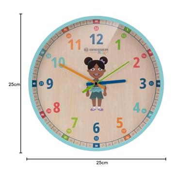 BRESSER JUNIOR wandklok voor kinderen (groenblauw)