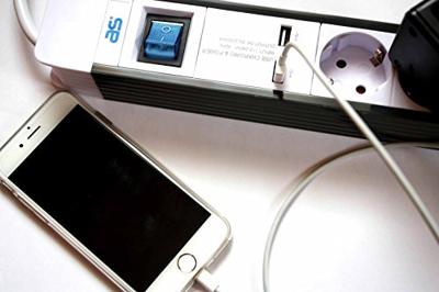 AS Schwabe 18212 Stekkerdoos met schakelaar Wit, Zwart Randaarde stekker 1 stuk(s)