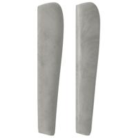 Boxspring met matras fluweel lichtgrijs 100x200 cm - thumbnail