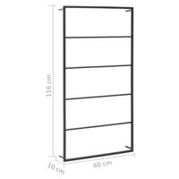 VidaXL Handdoekenrek 60x10x116 cm staal zwart - thumbnail