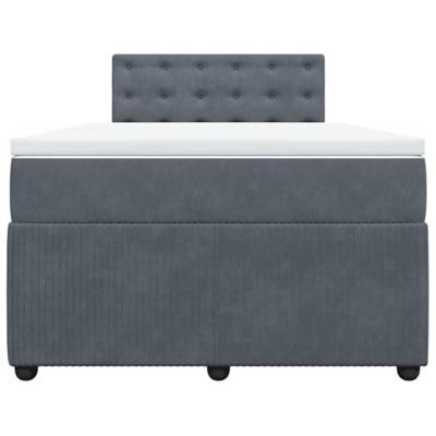 Boxspring met matras fluweel donkergrijs 120x190 cm