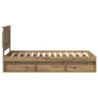 Bedframe Ambachtelijk eiken 75 x 190 cm Massief grenenhout - thumbnail