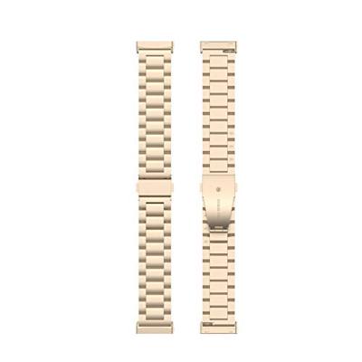 By Qubix - Compatible met Fitbit Versa 3/4 & Sense 1/2 metalen schakelbandje - Champagne goud - Compatible fitbit bandje