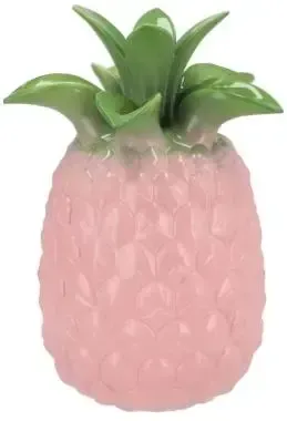 Daan Kromhout Design vaas keramiek pineapple tropical 14x18cm roze, groen