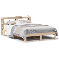 Bedframe met hoofdbord massief grenenhout 140x190 cm - thumbnail
