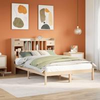 Bed met boekenkast zonder matras massief grenenhout 150x200 cm - thumbnail