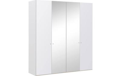 Goossens Kledingkast Easy Storage Ddk, Kledingkast 203 cm breed, 220 cm hoog, 2x glas draaideur en 2x spiegel draaideur midden