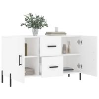 Dressoir 100x36x60 cm bewerkt hout wit - thumbnail
