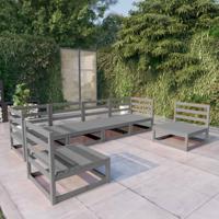 6-delige Loungeset massief grenenhout grijs - thumbnail