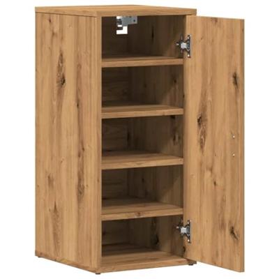 VidaXL Schoenenkasten 2 st 32x35x70 cm bewerkt hout artisanaal eiken VidaXL Schoenenkasten 2 st 32x35x70 cm bewerkt hout artisanaal eiken