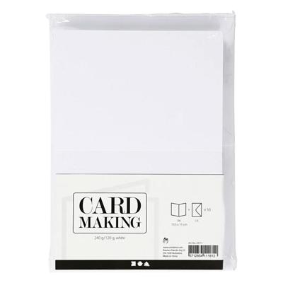 Creativ Company Kaarten en enveloppen wit, 50st. Creativ Company Kaarten en enveloppen wit, 50st.