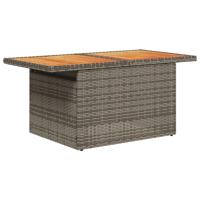 9-delige Loungeset met kussens poly rattan grijs - thumbnail