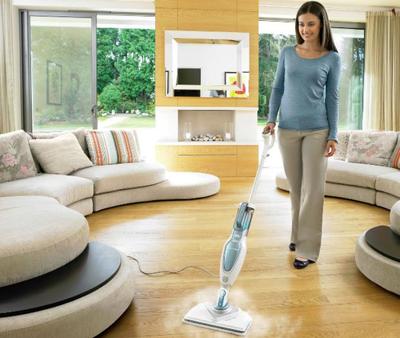 BLACK & DECKER FSM1630-QS - Deltahead stoommop - 1600 W - 4 accessoires - Wit/Blauw