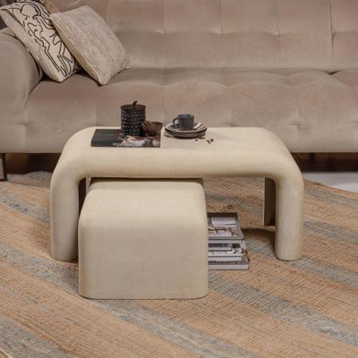 WOOOD Salontafel 'Stani' Set van 2 stuks, Betonlook, 92 x 42cm