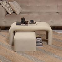 WOOOD Salontafel 'Stani' Set van 2 stuks, Betonlook, 92 x 42cm - thumbnail