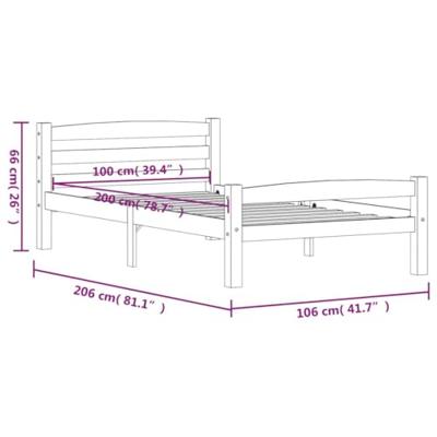 Bedframe massief grenenhout honingbruin 100x200 cm